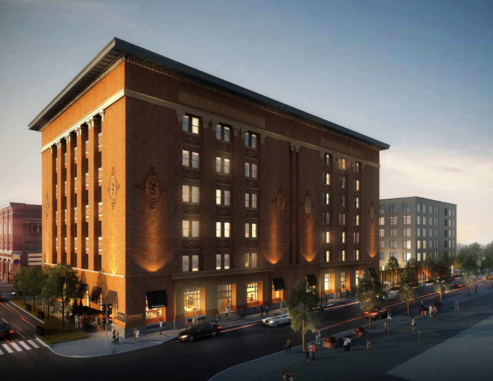 Minneapolis' Mill District - Thresher Square Hilton Hotel